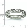 thumbnail image 6 of Chisel Titanium Polished with CZ 4.2mm Grooved Band - Ring Size 8.0, 6 of 8