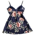 thumbnail image 1 of Women V Neck Silk Lace Babydoll Pajamas Set, 1 of 2