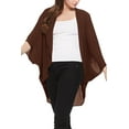 thumbnail image 4 of Women's  Loose Fit 3/4 Sleeves Kimono Style Cover Up Solid Cardigan S-3XL, 4 of 4