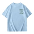 thumbnail image 4 of Girls T Shirts Short Sleeve Round Neck Basic Cute Print Tees Back To School Clothes Casual Preppy School Uniform Tops,Light Blue,8-9 Years, 4 of 7