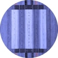 thumbnail image 1 of Ahgly Company Machine Washable Indoor Round Abstract Blue Contemporary Area Rugs, 8' Round, 1 of 4