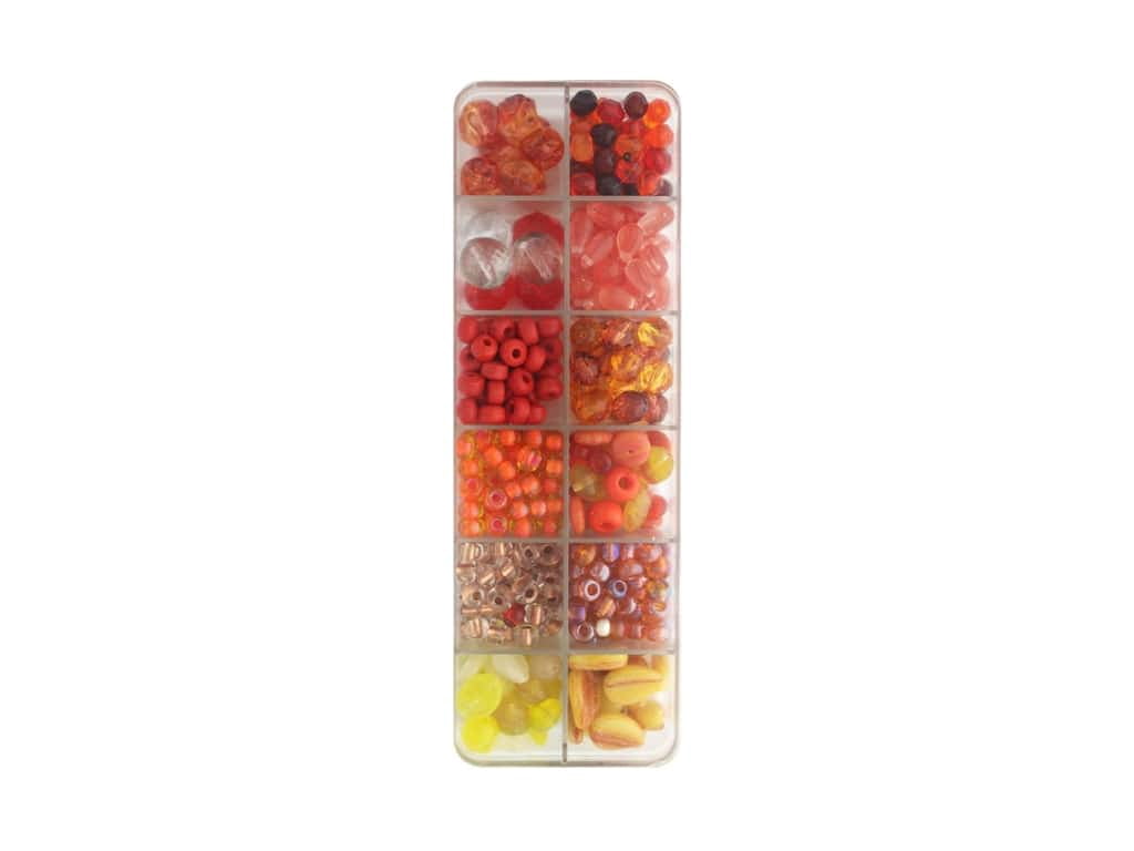 John Bead Czech Glass Bead Mix Apx 200g Sunrise