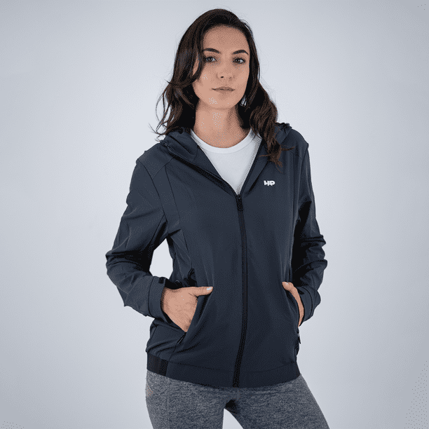 Chamarra Rompevientos Impermeable Para Mujer Color Gris Talla Chica