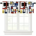 thumbnail image 2 of Nordic Retro Medieval Geometric Color Curtain Home Decoration Living Room Short Curtains Window Treatments For Kitchen Bedroom, 2 of 6