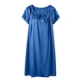 thumbnail image 7 of SELONE Lace Dress for Women Short Crew Neck Sleep Dress Pleated Lace Solid Short Sleeve Midi Dress Fashion House Dress, 7 of 7