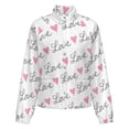 thumbnail image 5 of Jackets for Women Winter Coat Jackets Flannel Stand Collar Jacket(Pink Love Heart LOVE,Size:S-4XL), 5 of 7