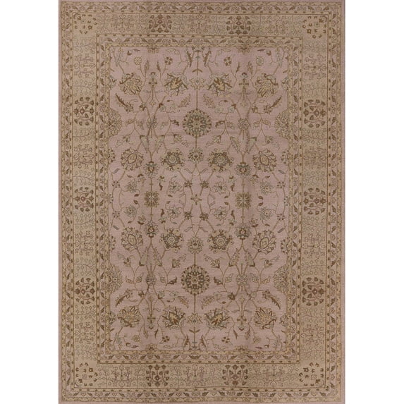 Ahgly Company Machine Washable Indoor Rectangle Industrial Modern Light Copper Gold Area Rugs, 7' x 10'