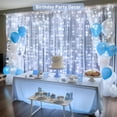 thumbnail image 3 of 300 LED 9.8x9.8Ft White Curtain Lights with Remote, White Christmas Lights Indoor Plug in, 8 Modes White String Lights for Bedroom Wall Wedding Reception Party Backdrop Window Outdoor Decor, 3 of 9