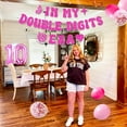 thumbnail image 4 of Pink Theme Party Decoration Set with Double Digit Balloons, Banner, Tassel Curtain, and Sequin Balloon Combination, 4 of 7