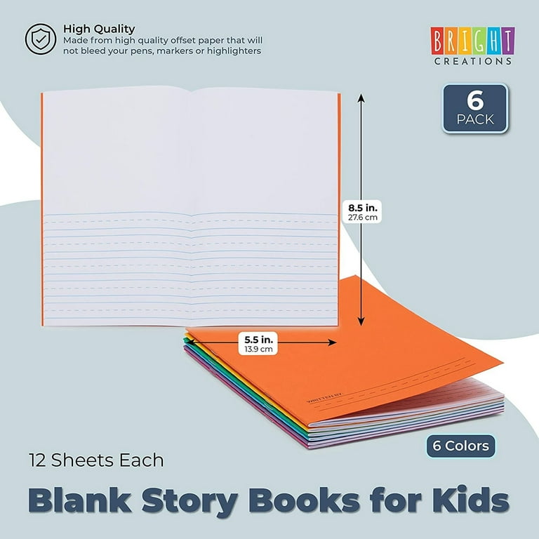 Blank Story Books for Kids with Lines: Writing and Drawing to Create Your  Own Story