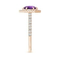 thumbnail image 3 of ANGARA Natural 1.15 Ct. Amethyst with Diamond Halo Ring in 14K Rose Gold for Women (Ring Size: 3), 3 of 10