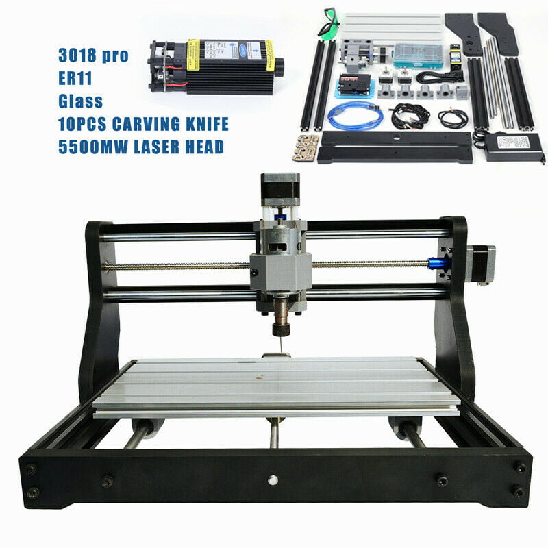 5500mw Laser Head CNC 3018 PRO Machine Router 3 Axis Engraver Wood DIY Mill Kit 