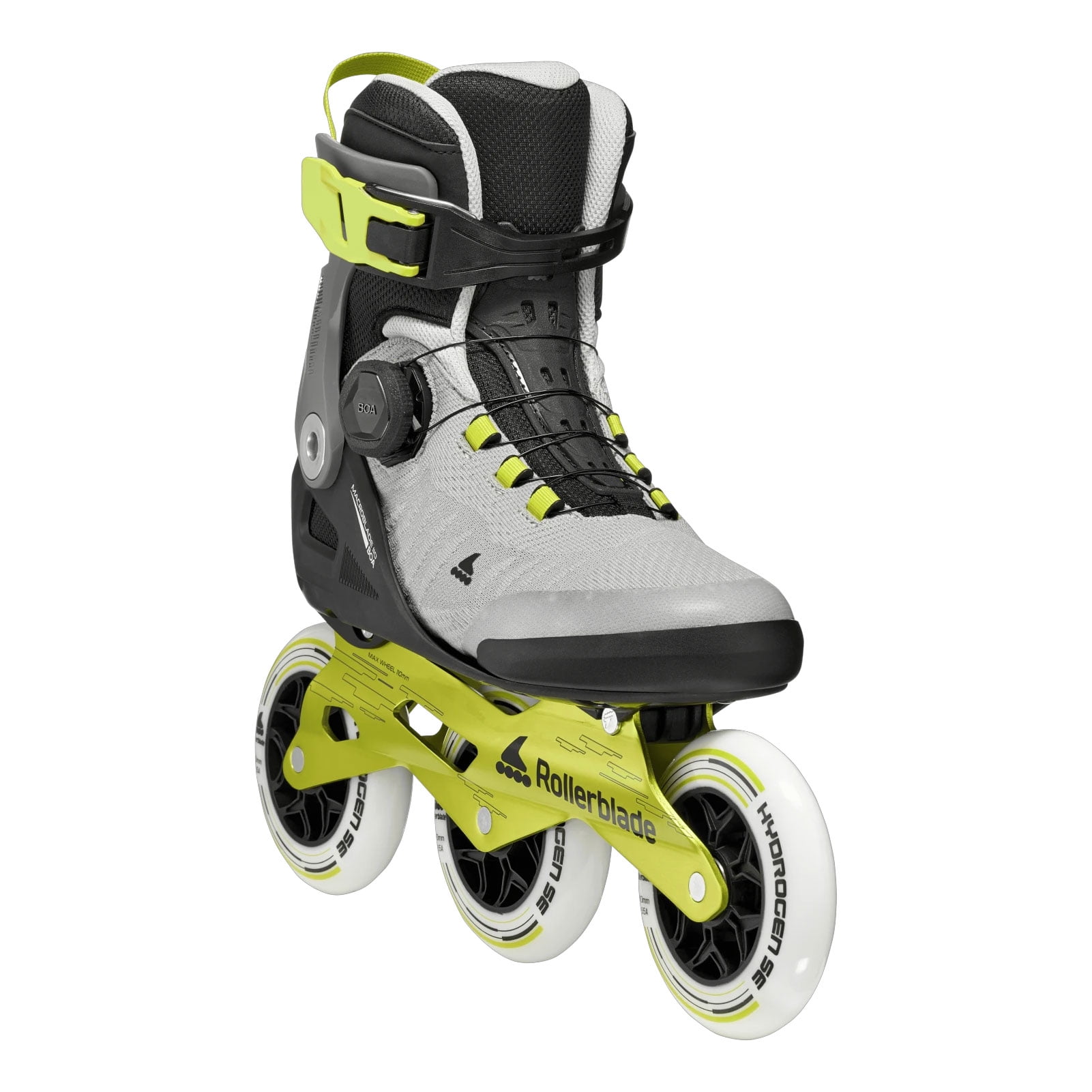 ROLLERBLADE Men's Macroblade 110 BOA Black/Gray/Lime Inline Skates, Size: 9/9.5