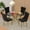 Table and 4 Black Chairs Gold Leg, variant on Sumdeal 42" Glass Dining Table Room Set for 4,5 Pieces Glass Dining Table Set for Kitchen