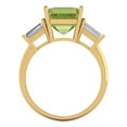 thumbnail image 4 of Clara Pucci 14K Yellow Gold 3ct Peridot Three-Stone Ring for Women, 4 of 8
