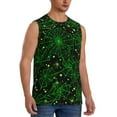 thumbnail image 2 of Easygdp Green Bright Web with Spiders Men's Breathable Tank Tops Sleeveless Sporty T Shirts for Basketball, Mountaineering, Bodybuilding -3X-Large, 2 of 8
