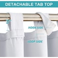 thumbnail image 2 of DONGPAI Patio Curtains Outdoor Extra Wide, Detachable Top Waterproof Outdoor Blackout Curtains Drapes for Porch Pergola Gezebo, 1 Panel, 100''x 96'', Grayish White, 2 of 7