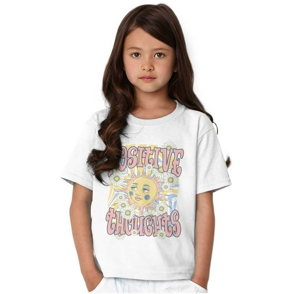 Boho Positive Thoughts Celestial Sun Girls Kids T Shirt Tees Teen Brisco Brands S