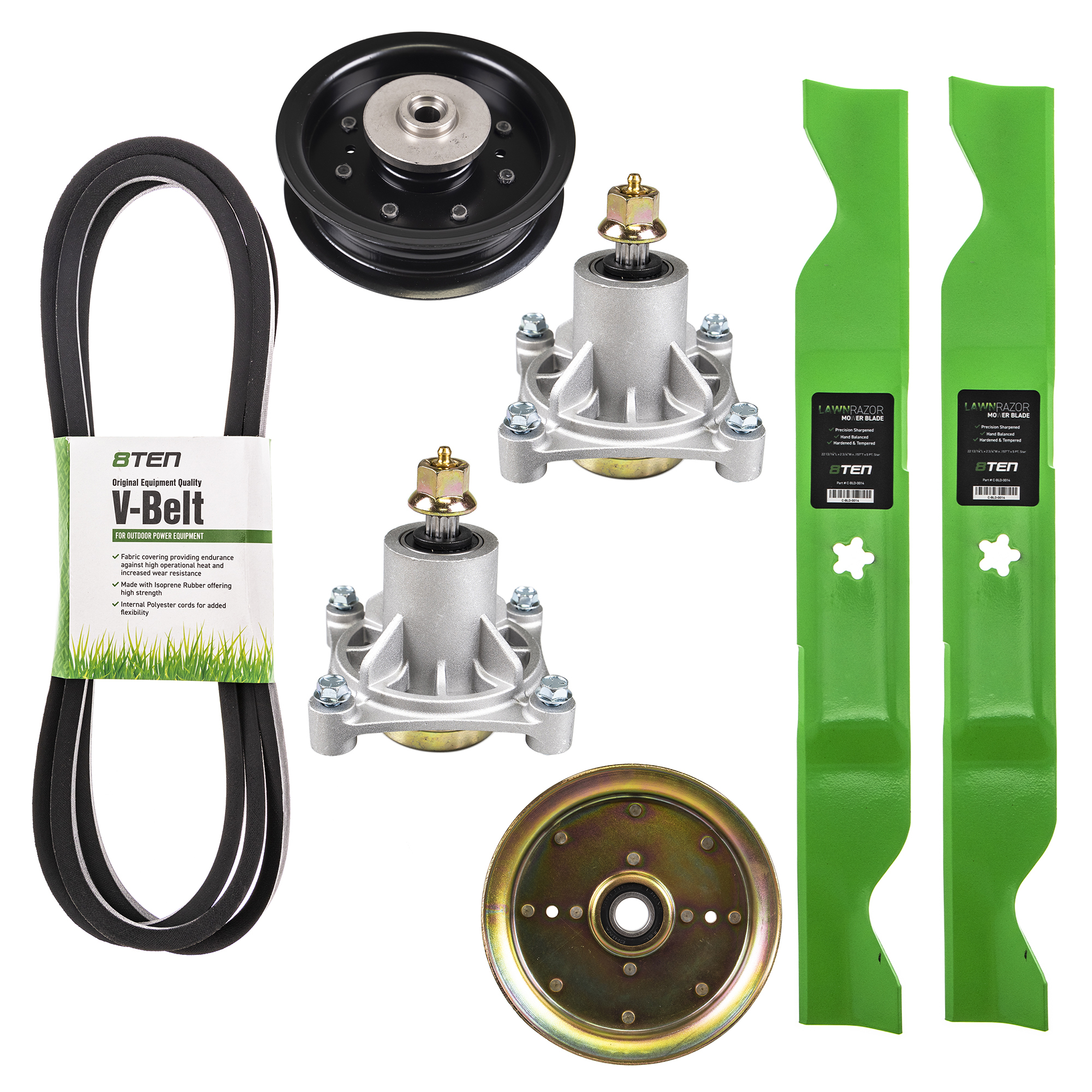 8TEN Blade Spindle Belt Idler Rebuild Kit for Husqvarna 46 inch Deck