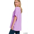 thumbnail image 2 of Zenana Plus Size V Neck Woven Airflow Dolman Short Sleeve Hi-Low Blouse Top, 2 of 3