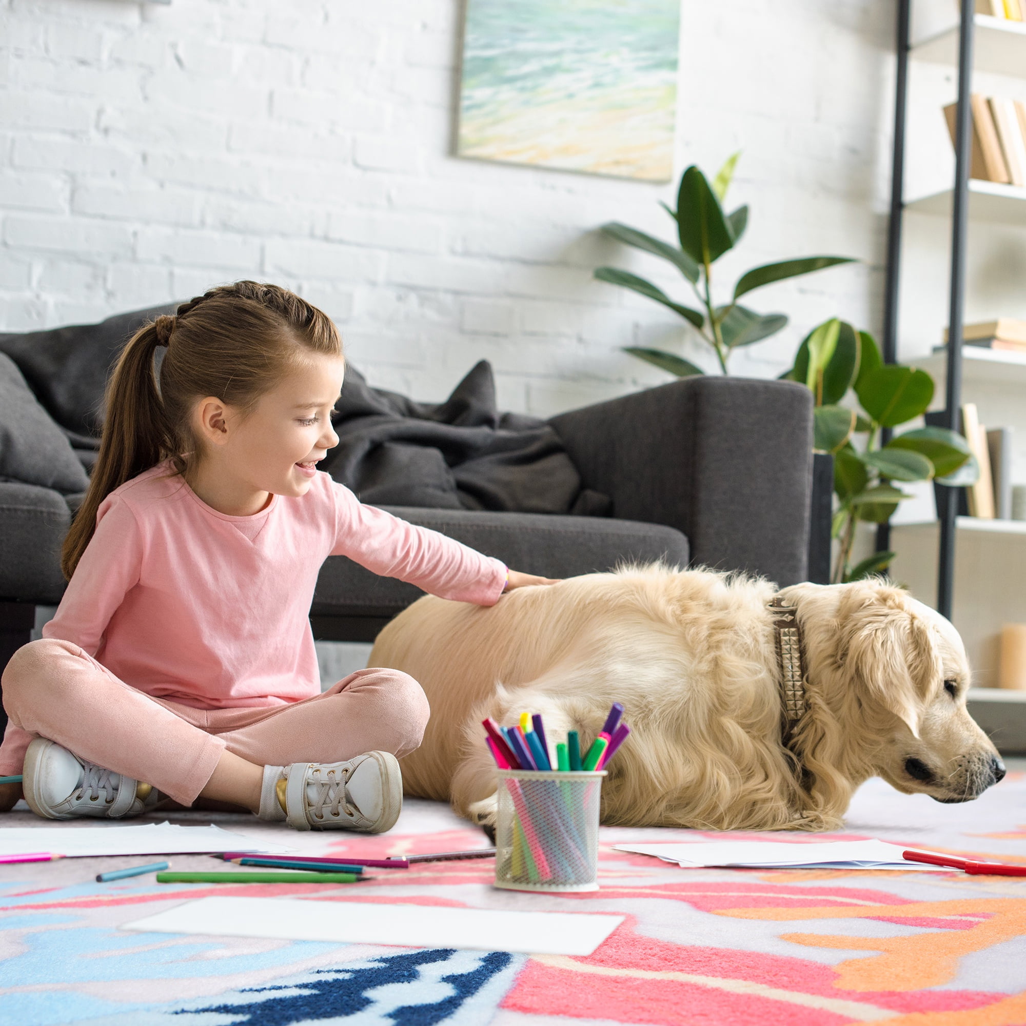 Arogan Coral Ocean Art Rug for Living Room, Bedroom and Children's Room, Beige, 5' x 8'
