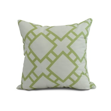 Simply Daisy, 16" x 16" Square in St. Louis , Geometric Print Outdoor Pillow, Green