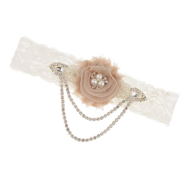 Liga de Tela Garter Decorativo Mujer Muchacha Accesorios ( Seleccionable) café Macarena liga nupcial de la boda