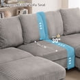 thumbnail image 4 of Wiilayok 110" Oversized U-Shaped Cloud Couch Sectional with Modular Design for Living Room: Comfy Corduroy, Ottoman, USB Port, Cup Holder, Armrest Storage, Side Pocket, Gray, 4 of 9