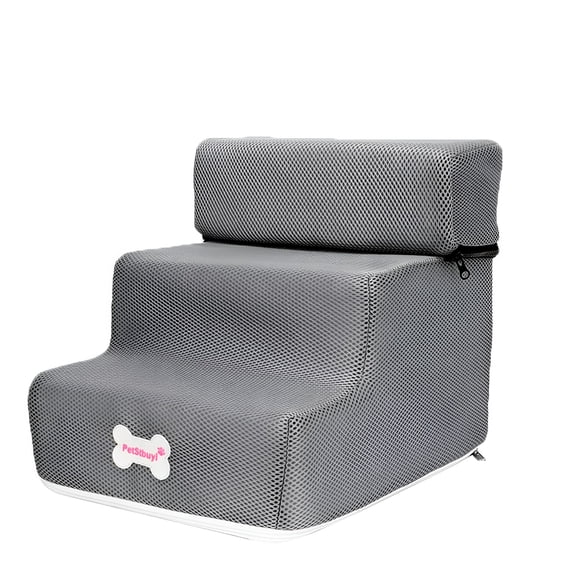 LAMIRO 3 Step Dog Step Stairs, Pet Ladder Cover, Nonslip Foam Dog and Cat Steps, Removable Comfortable Non-Dog Ramp Staircases Suitable for Small Dogs