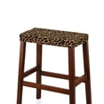 thumbnail image 4 of FOR U DESIGNS Star Leopard Print Stool Covers Rectangle 2 pcs Breathable Saddle Bar Stool Slipcover Removable Height Bar Stools Slipcovers with Elastic Band, 4 of 9