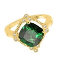 thumbnail image 2 of AoneJewelry 2.85 Carat Cushion Cut Emerald and Diamond Ring In 10K Solid Rose, White & Yellow Gold, 2 of 5