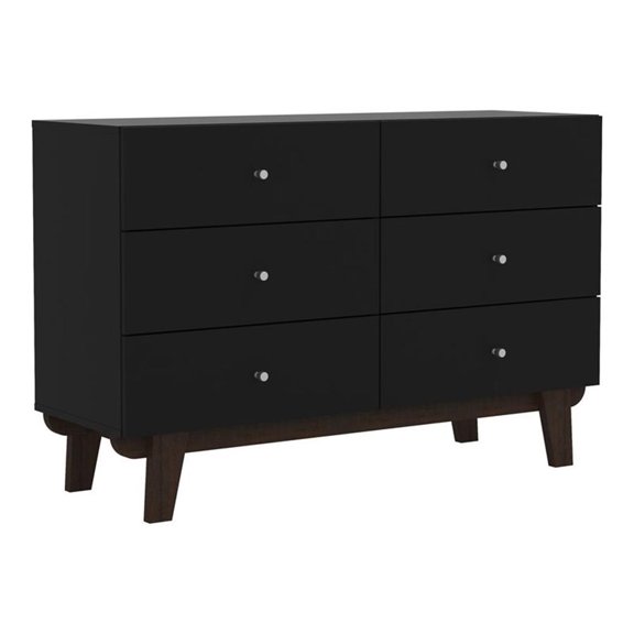 Kincaid Wood 6 Drawer Dresser, Matte Black, by Hillsdale Living Essentials