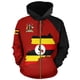 thumbnail image 3 of Sudadera con cremallera y estampado 3D de la bandera de Uganda para hombres y mujeres, sudaderas con capucha de país africano, sudaderas casuales holgadas de manga larga para la calle, 3 of 5