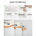 thumbnail image 5 of No Hook Shower Curtain with Snap in Liner, Farmhouse Orange Stripe Hotel Shower Curtains for Bathroom, Washable Shower Curtain Liner Set with Mesh Top Window, 72"x96", 5 of 6
