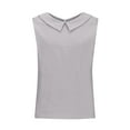 thumbnail image 4 of Hinvhai Womens Summer Sleeveless Shirt Fashion Cotton Linen Collared Blouse Casual Tank Tops Casual Shirts Gray M(M), 4 of 5