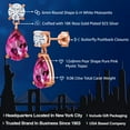 thumbnail image 2 of Gem Stone King 18K Rose Gold Plated Silver Pure Pink Mystic Topaz and White Moissanite Earrings for Women | 9.06 Cttw | Gemstone November Birthstone | Pear Shape 12X8MM, 2 of 5