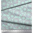 thumbnail image 2 of Soimoi Green Poly Georgette Fabric Dots & Circle Geometric Print Fabric by Yard 42 Inch Wide, 2 of 3