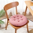 thumbnail image 3 of Lypsnake Round Chair Cushion -15.7 Inch Pink stripes Memorys Foam Seat, Thickened Non-Slip Memory Foam Chair Pad, for Garden Office Home Kitchen Dining and Wheelchair Use, 3 of 6