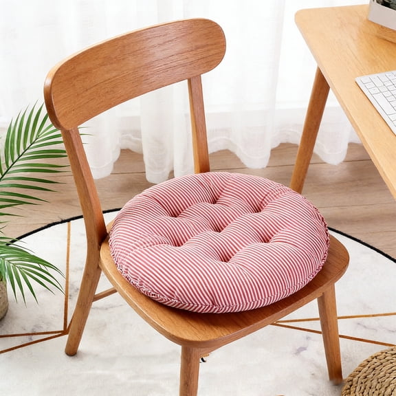 Gumesh Round Chair Pad Seat Cushion Solid Color Soft Chair Pads for Kitchen Dining Office Chair Kids Reading (Pink,Diameter 16")