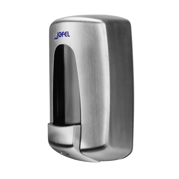 Despachador de Jabón Líquido Jofel Manual Acero Inoxidable Aitana Plata 1 Litro Alta Resistencia