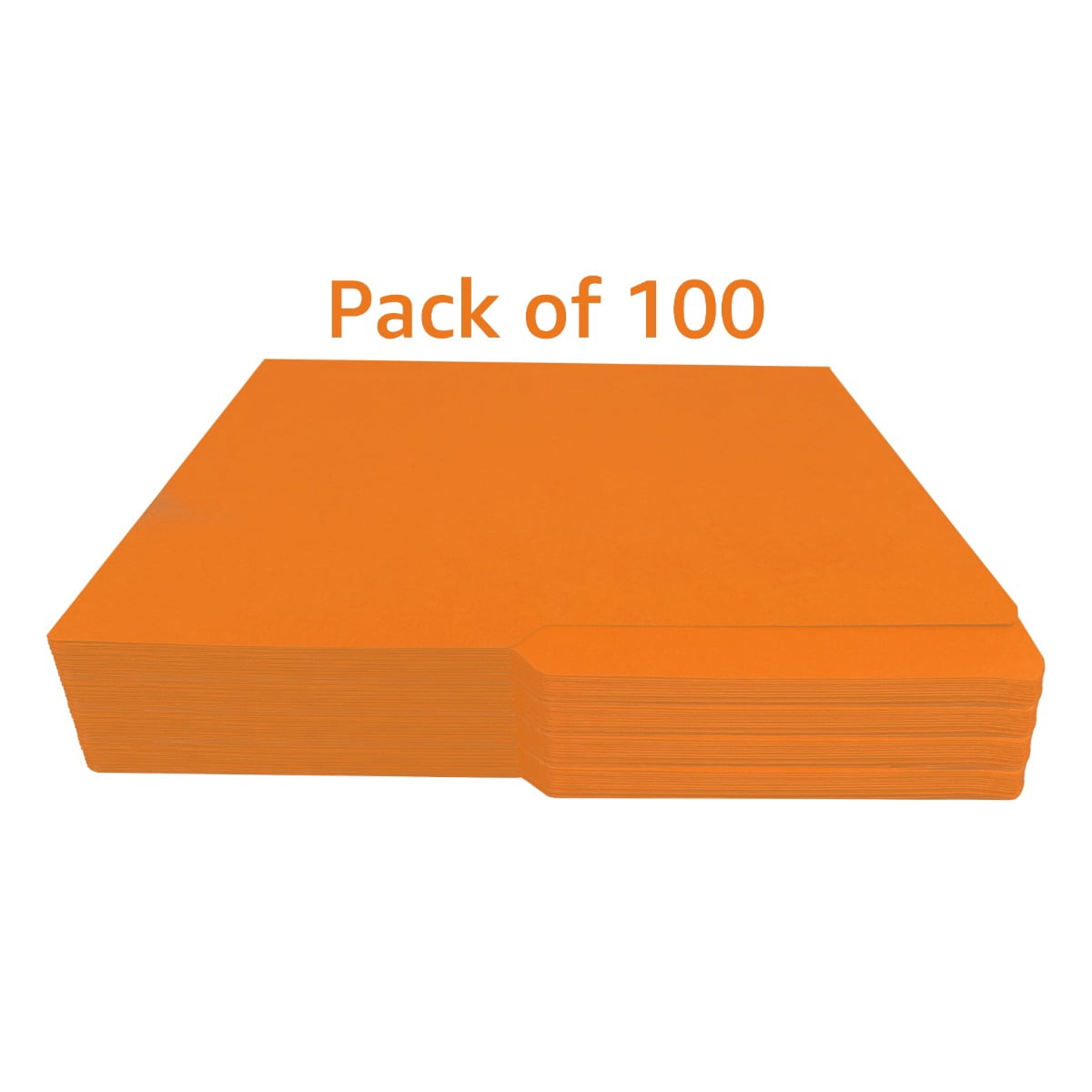 UOFFICE File Folder Letter Size 1/2 Cut Tab 100 Pack Deep Orange