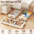 thumbnail image 2 of Under Bed Storage with Wheels 2 Pack, 85L Extra Large Under Bed Storage Containers with Metal Frame & Clear Lid, Rolling Underbed Organizer Bins Drawers for Clothes, Shoes, Blankets, Beige, 2 of 14
