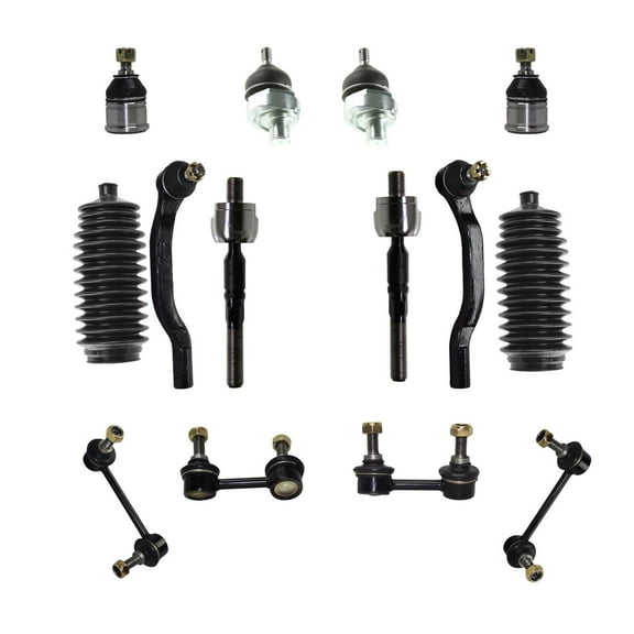 14 Pc Suspension Kit Lower & Upper Ball Joints (Adjustable)   Rear & Front Sway Bar Links Tie Rod Ends Bellow Boots Fits select: 1998-2002 HONDA ACCORD