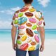 thumbnail image 4 of Balery Color Donut Camisas hawaianas de manga corta para hombre, camisas playeras de corte holgado, camisas de vacaciones con botones,Medium, 4 of 7