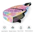 thumbnail image 5 of Full Print Chest Bag 8×15in Outer Large Bag On Both Sides Of Mesh Bag Inside Pocket Design Sponge Pad Shoulder Strap Tie-dye Pattern Rainbow Colors Tie-dye Background_2, 5 of 8