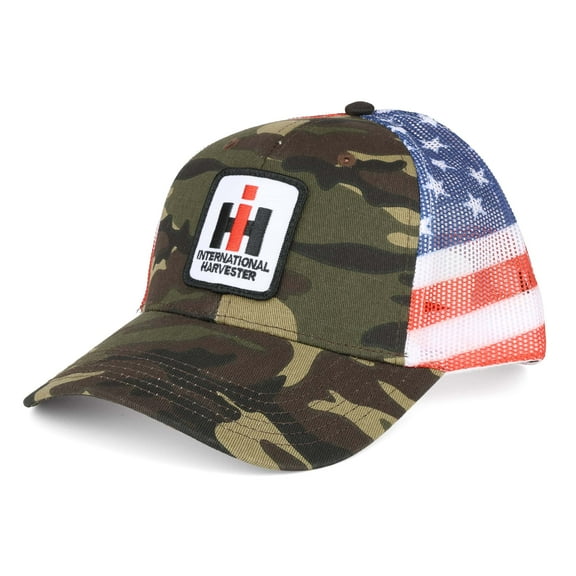 Camouflage & American Flag IH Logo Mesh Back Hat IHCMFM