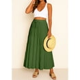thumbnail image 6 of Moomaya Womens Solid Cotton Maxi Skirt with Pockets | Tiered 40-Inch Long Skirt | Elastic Waist Resort Wear | Summer Outfit, 6 of 7