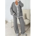 thumbnail image 2 of Conjunto Lounge PRETTYGARDEN Cardigan Pantalón de Pierna Ancha Gris S, 2 of 8