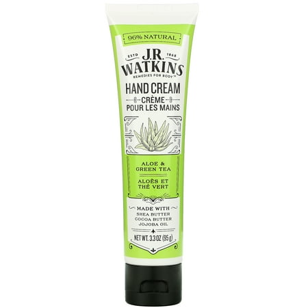 J R Watkins Hand Cream, Aloe & Green Tea, 3.3 oz (95 g)
