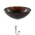 thumbnail image 5 of KRAUS Pluto Glass Vessel Sink in Brown with Pop-Up Drain and Mounting Ring in Oil Rubbed Bronze, 5 of 7